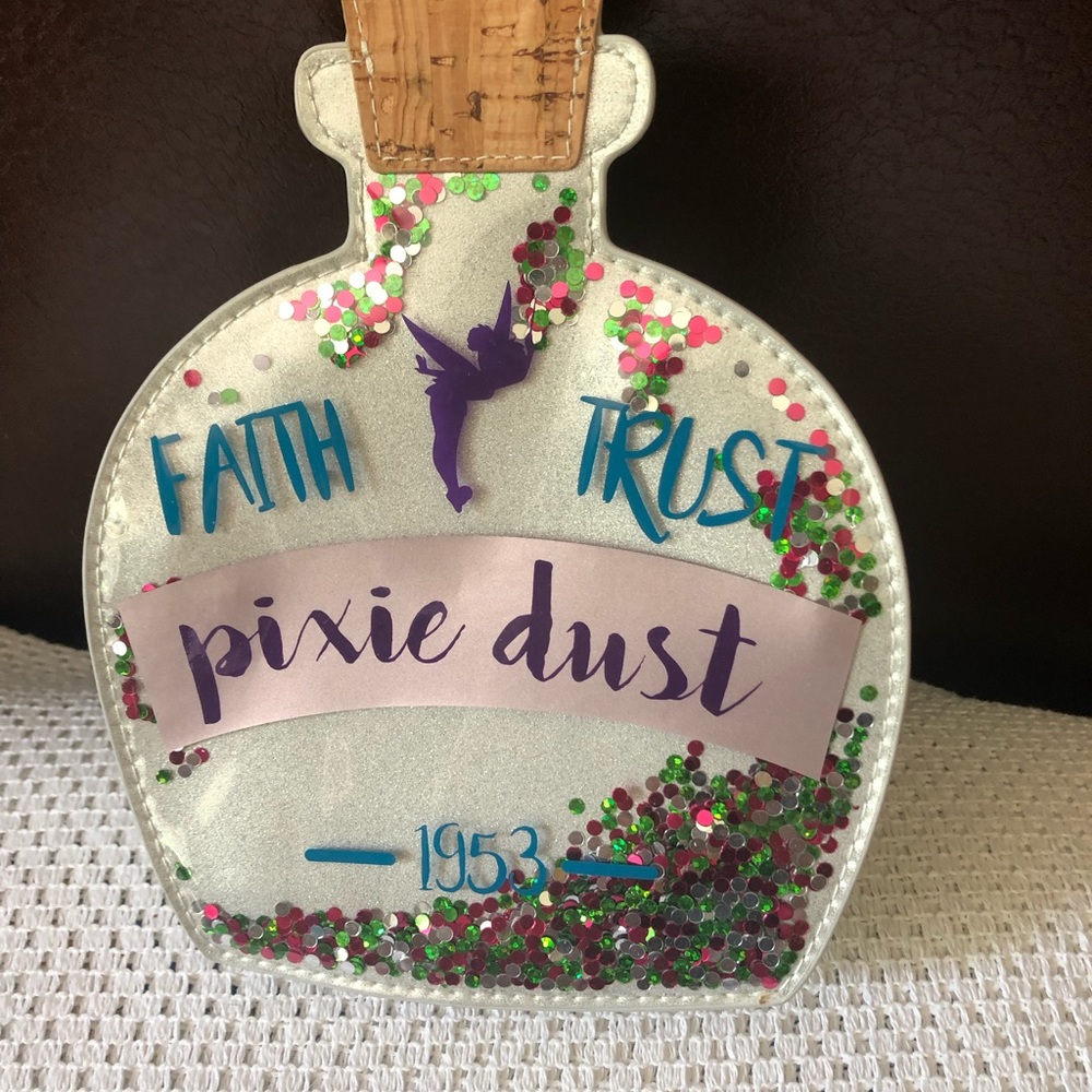 Disney TINKERBELL Faith, Trust, Pixie Dust 1953 Cosmetic/Accessory Bag Glitter